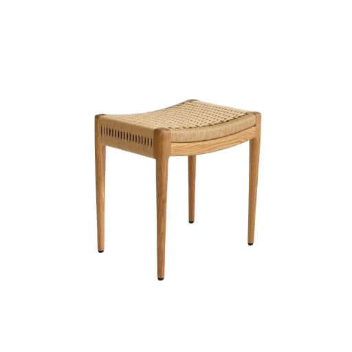 Handwoven wooden stool