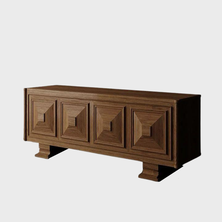 Geometric Wooden Sideboard