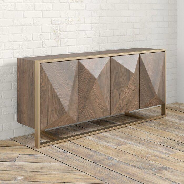 Geometric Wooden Sideboard
