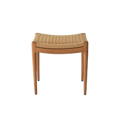 Handwoven wooden stool