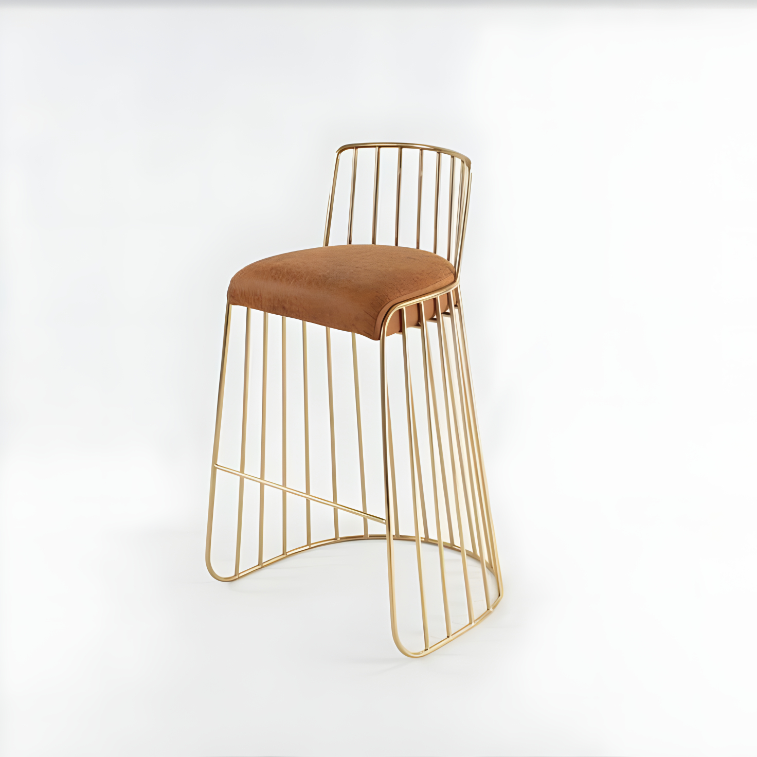 Modern Gold Wire Bar Stool