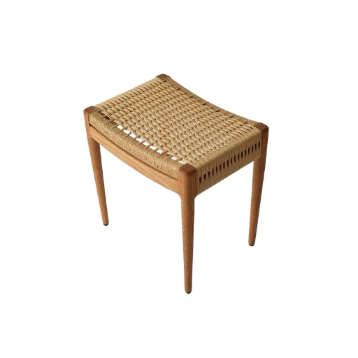 Handwoven wooden stool