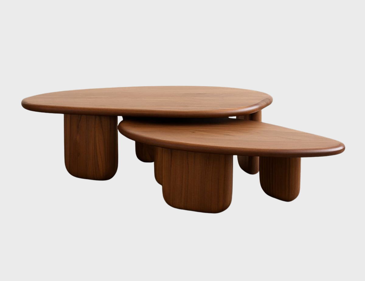 Modern Wooden Coffee Table Set
