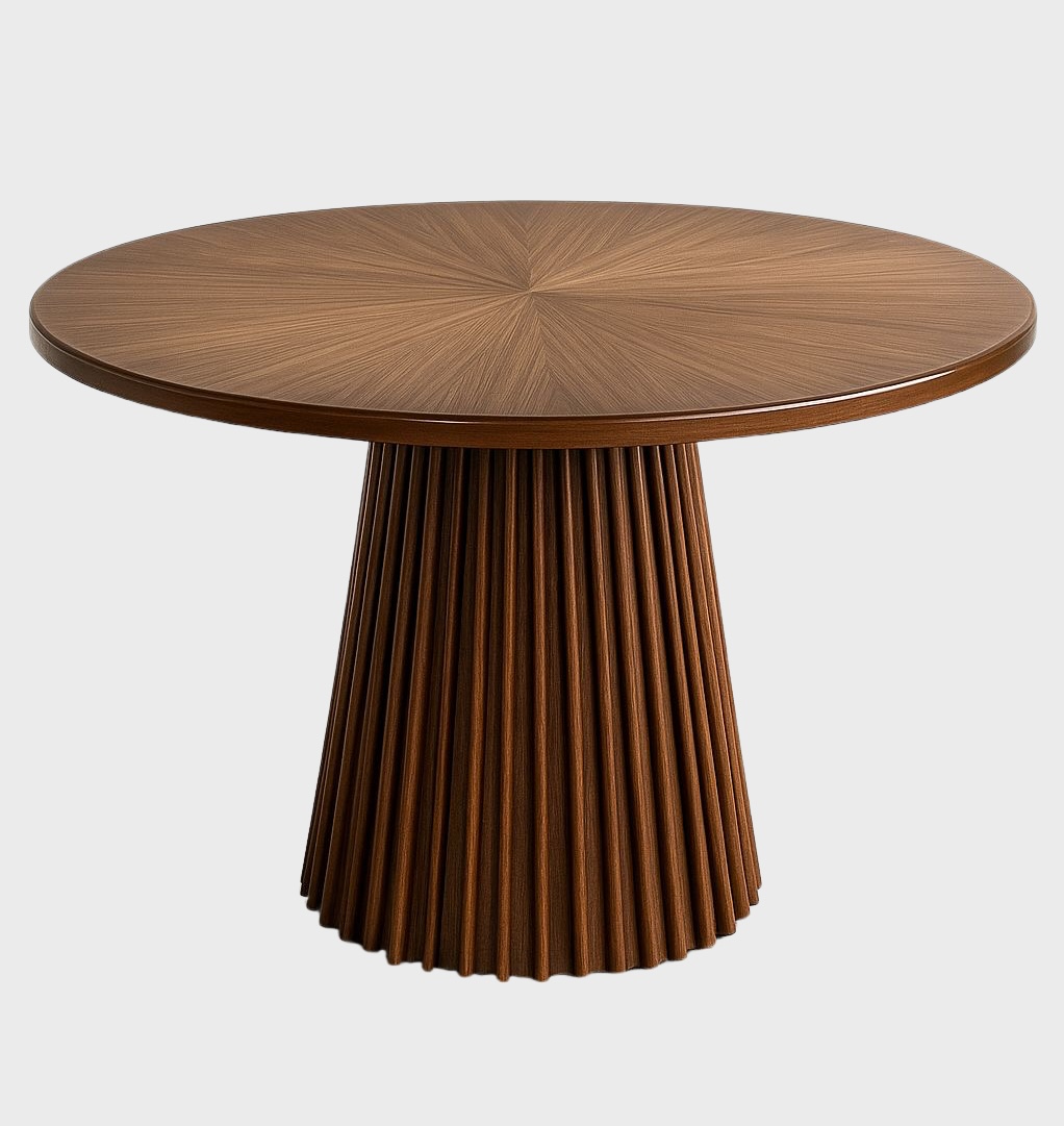 Round Walnut Dining Table