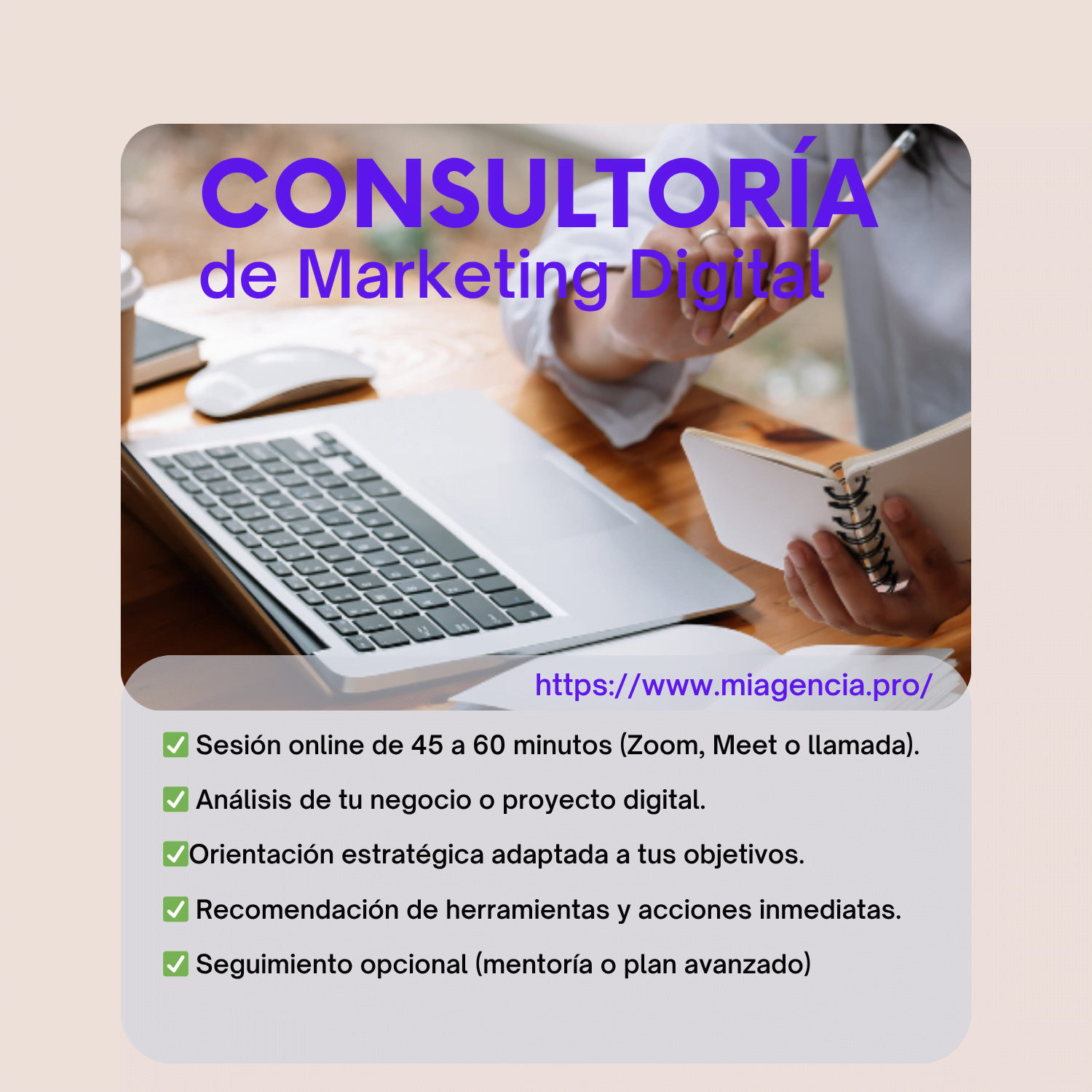 Sesión de Consultoría Digital (45–60 min)