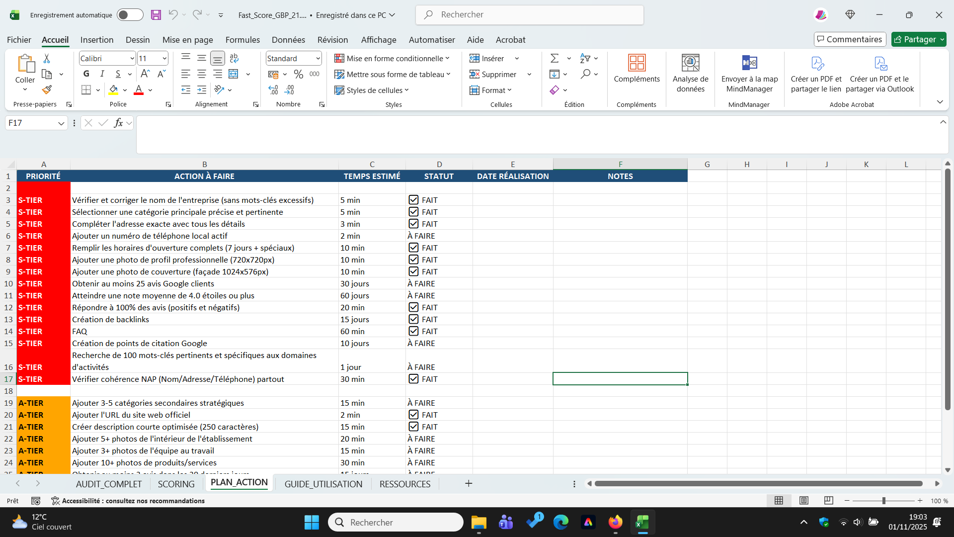 Découvrez votre score Google Business Profile sur 121 points en 15 minutes