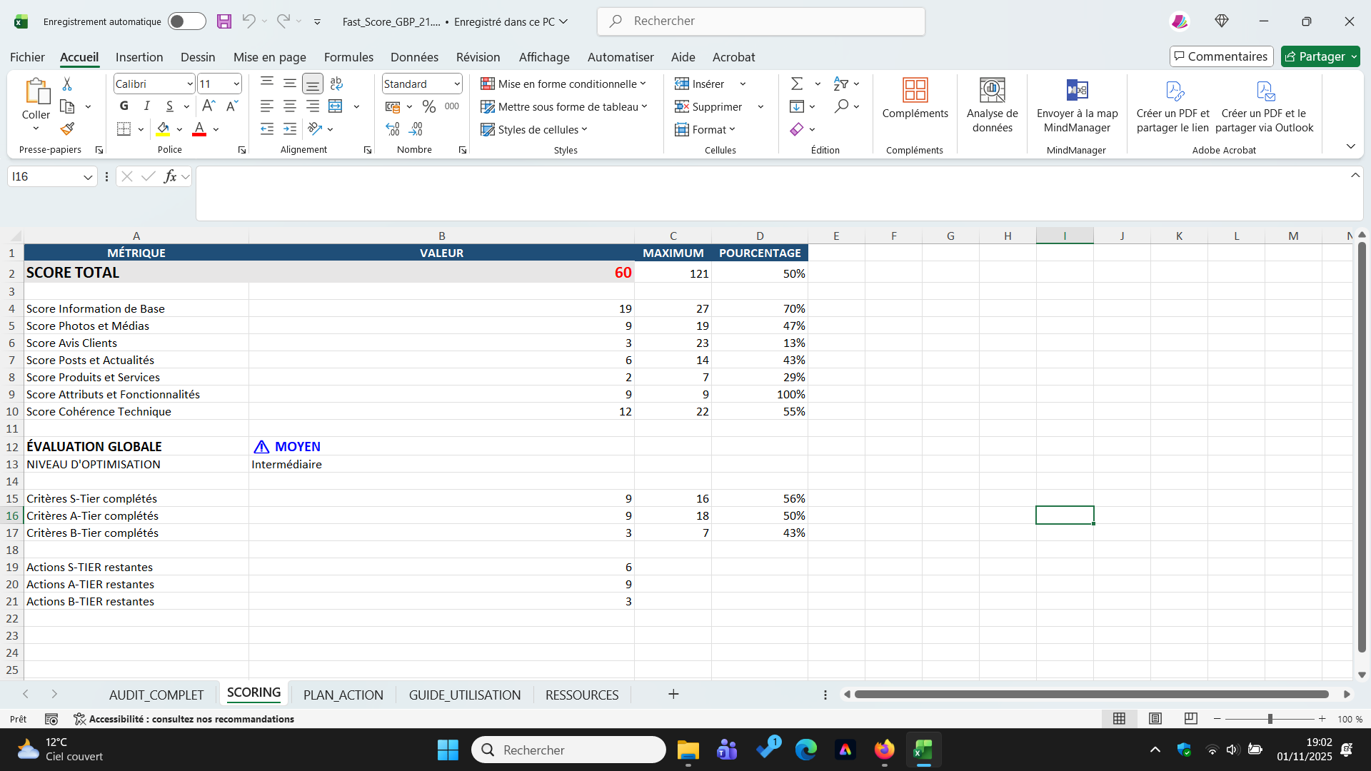 Découvrez votre score Google Business Profile sur 121 points en 15 minutes