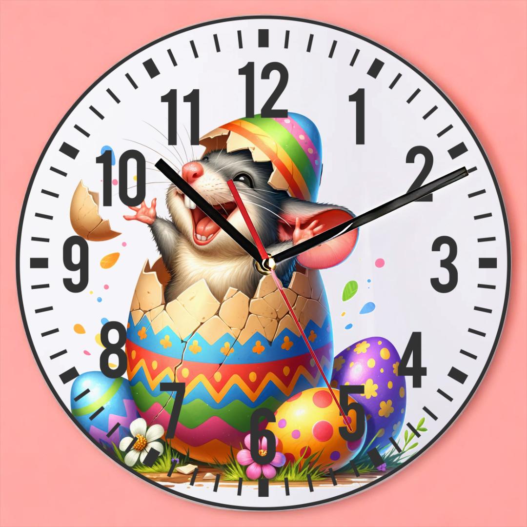 Easter Egg Mouse Wall Clock