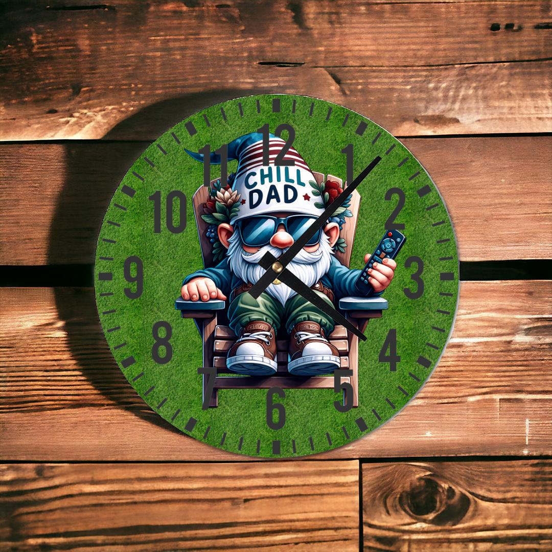 Chill Garden Gnome Wall Clock