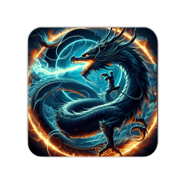 Mystical Dragon Art set of 4 cork based coasters