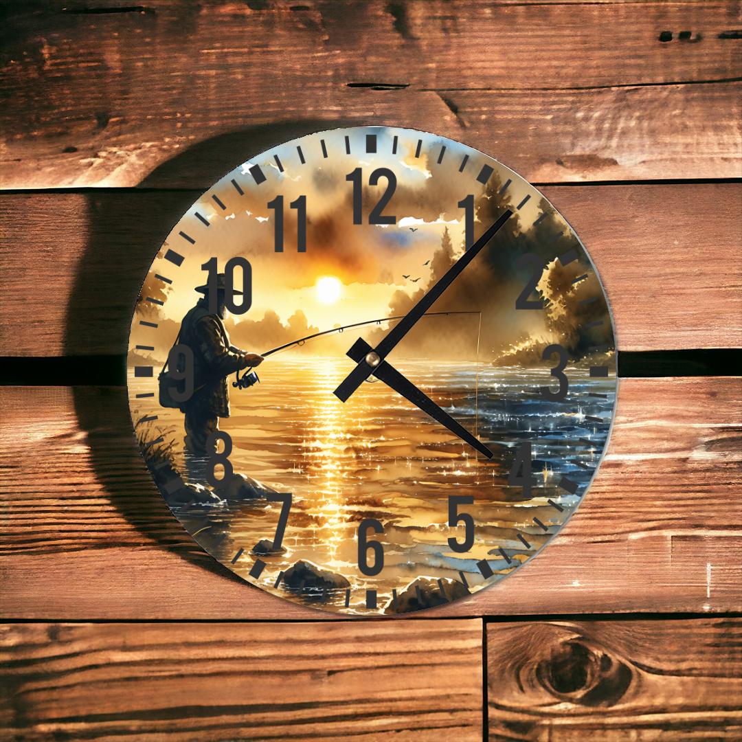 Fishing Scene Wall Clock