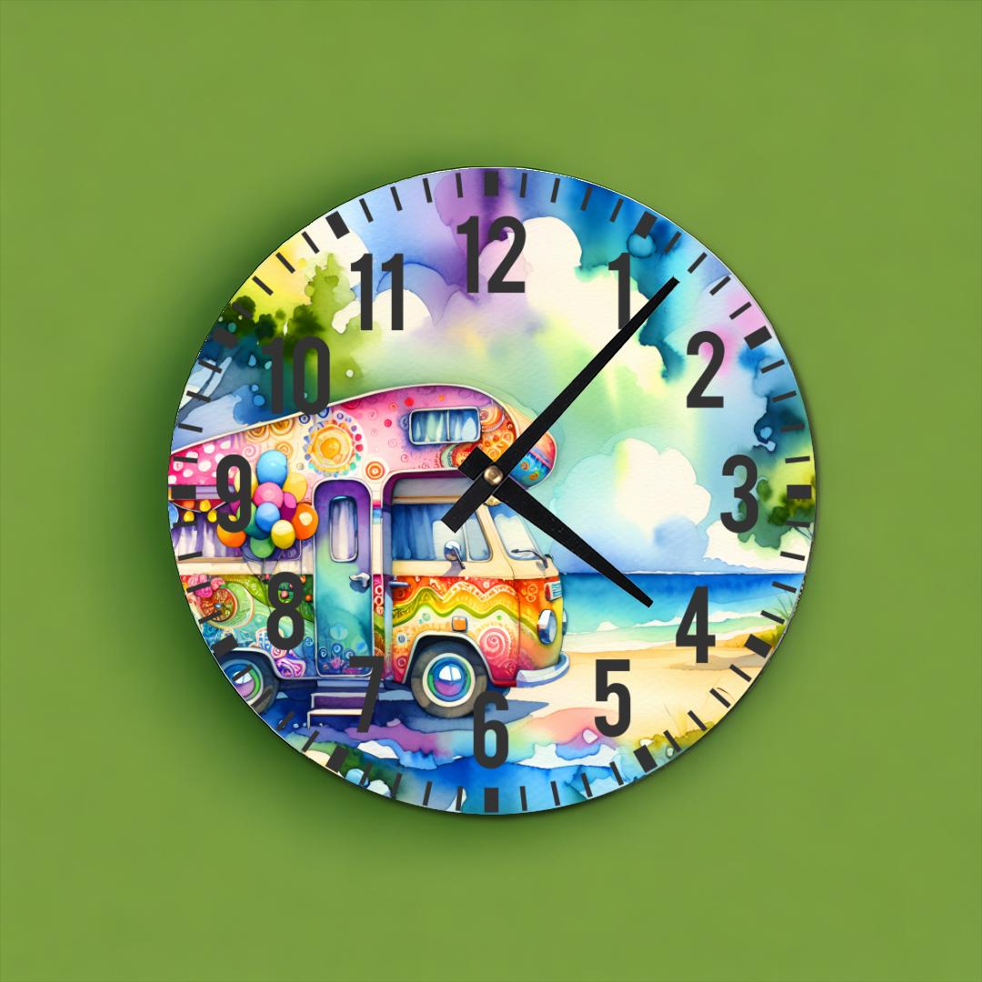 Colorful Camper Wall Clock
