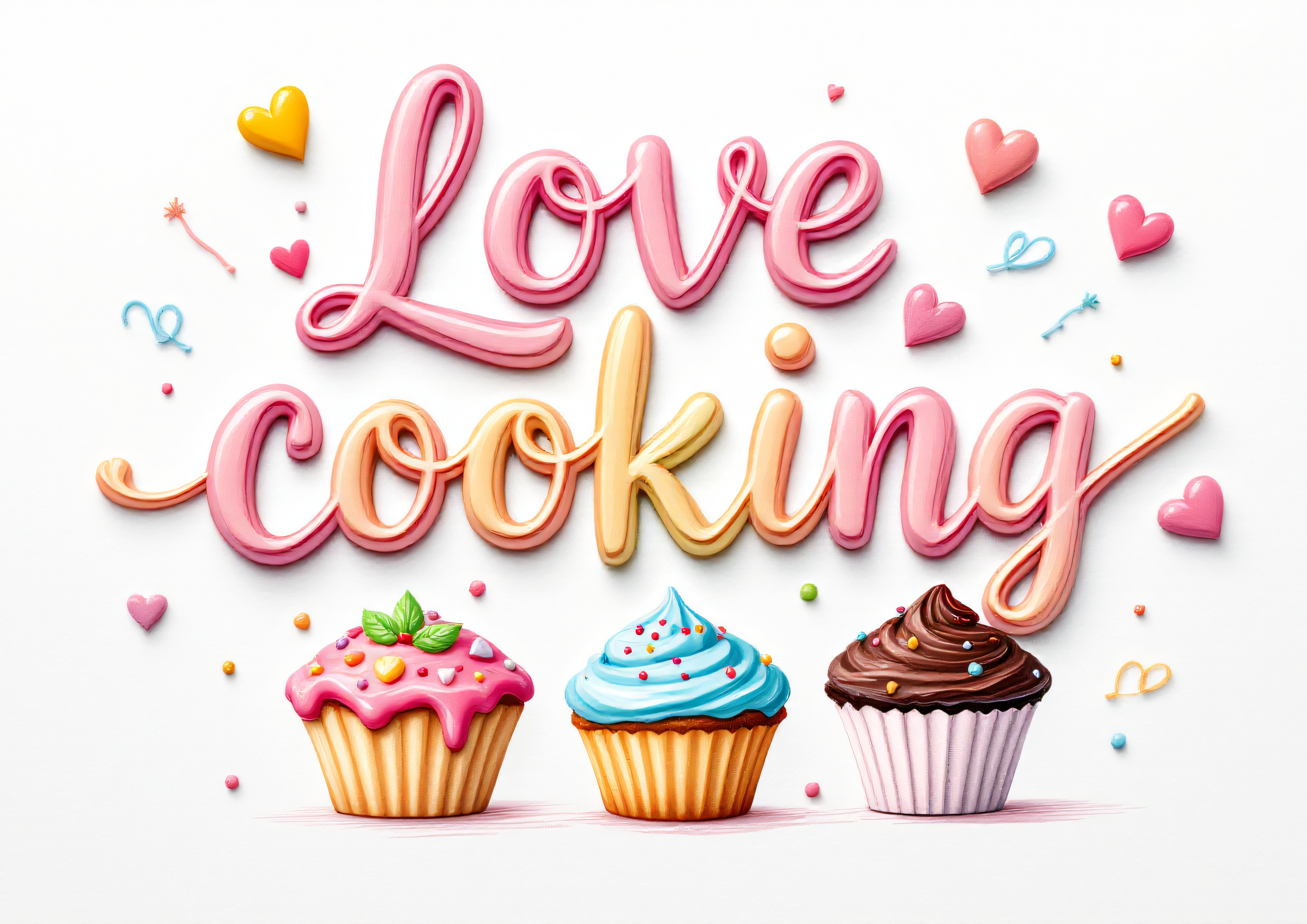 Colorful Cupcakes Trio chopping  board