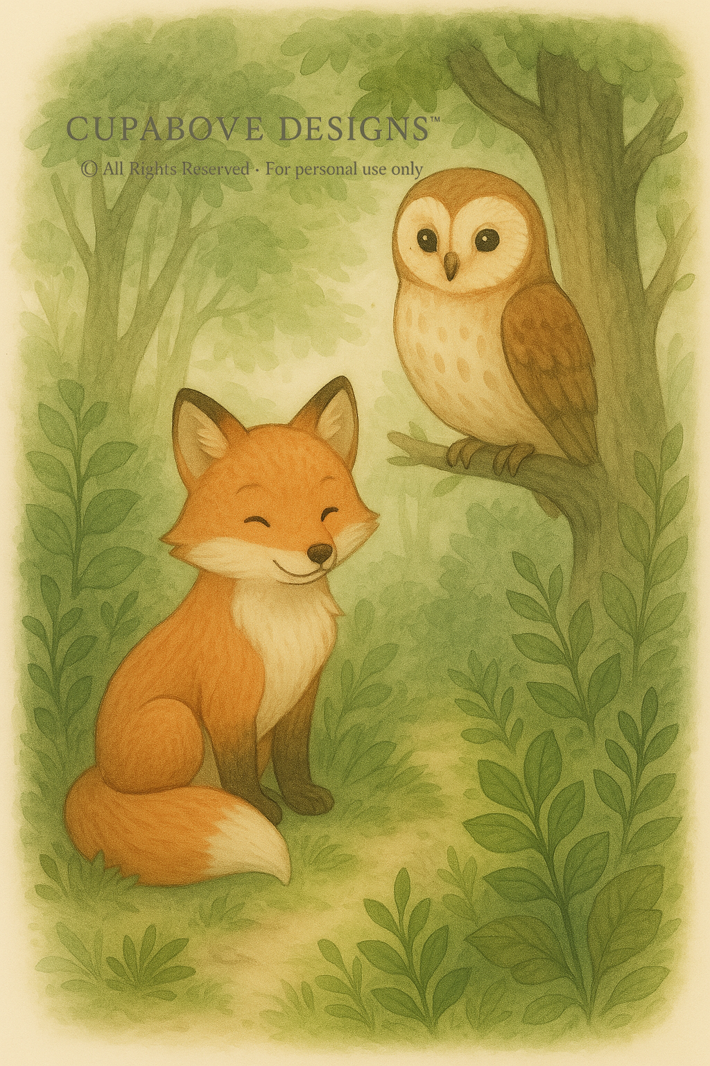 Digital Whimsical Forest Animal 