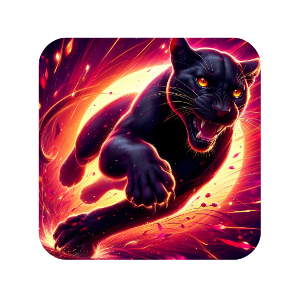 Set of 4 Panther Art Cork Based Coaster