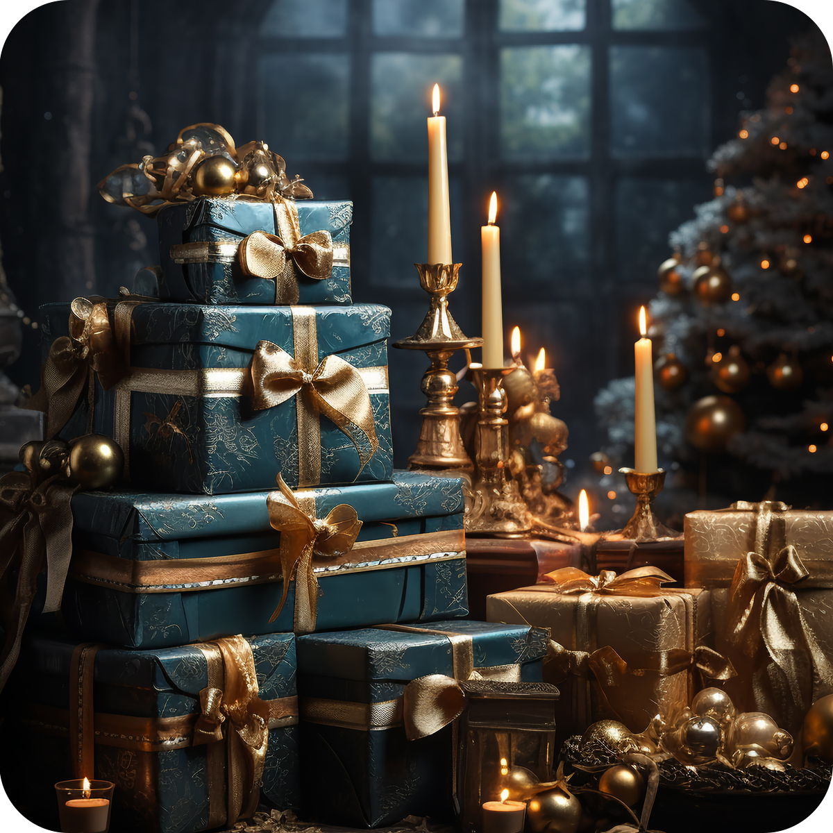 Holiday Gift Box Set of 4 coasters