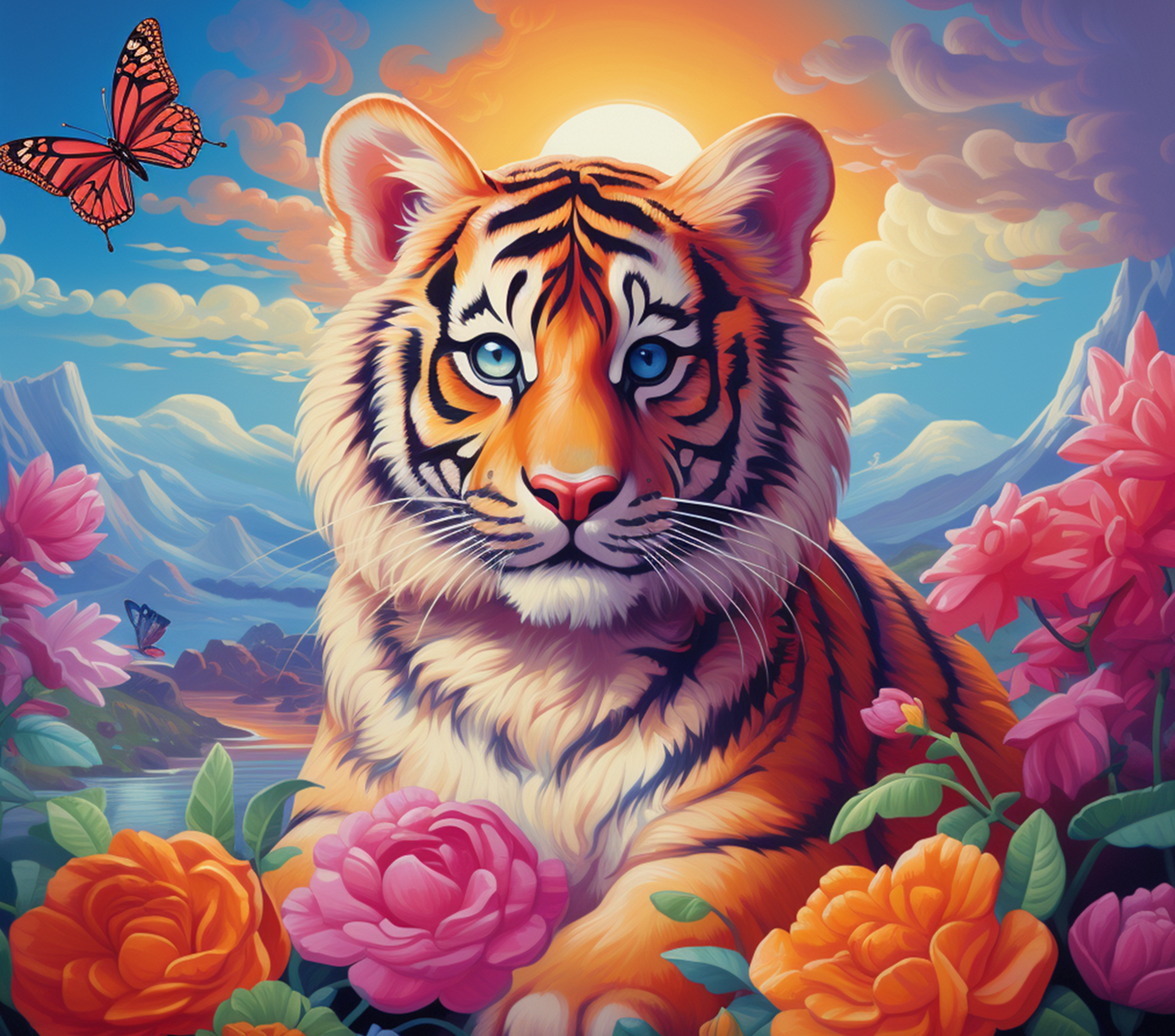 Decorative Tiger Wall Clock