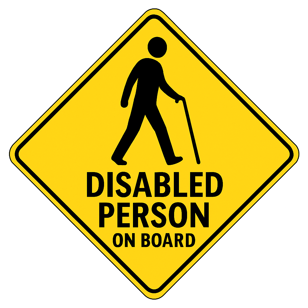 Disabled Person Warning Sign