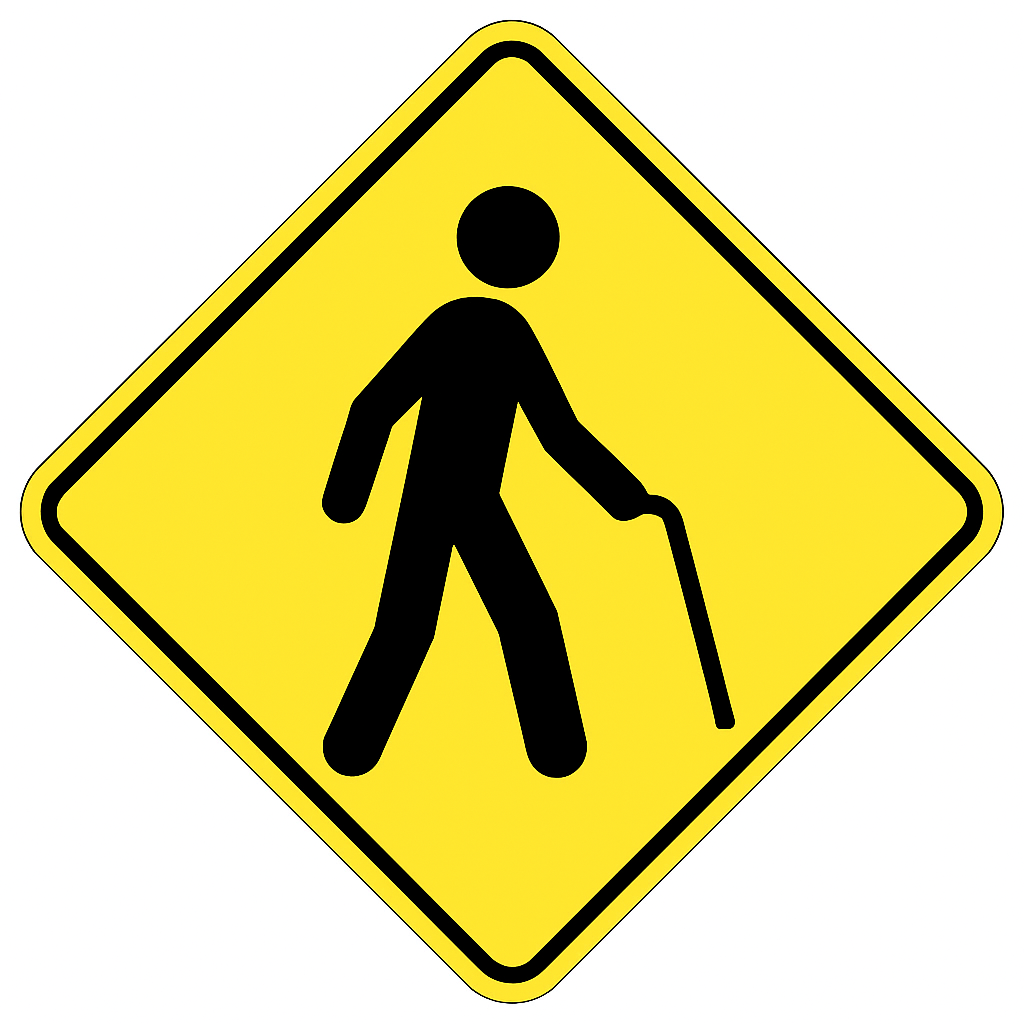 Disabled Person Warning Sign
