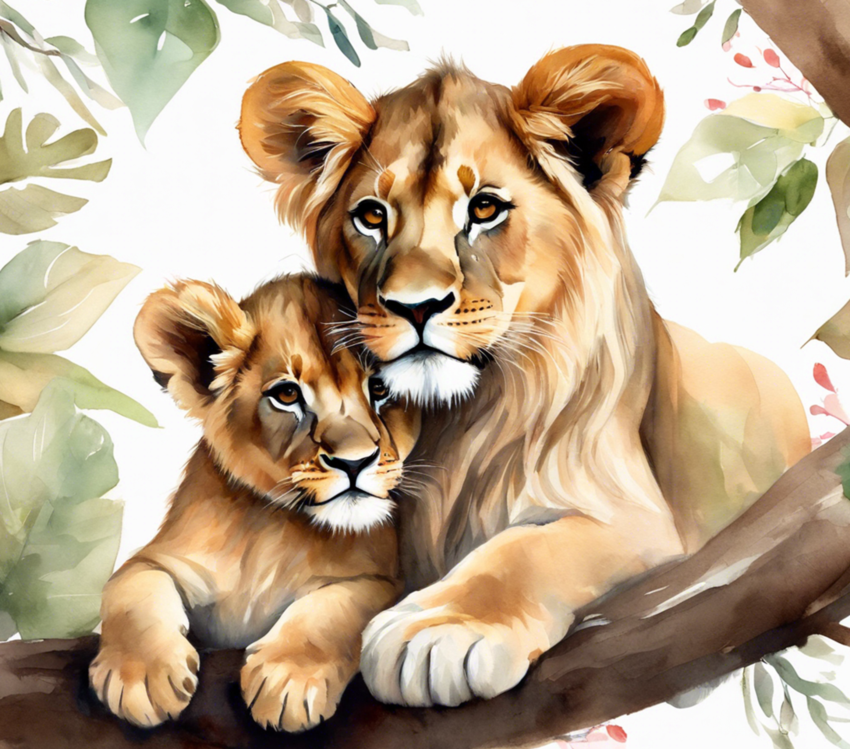 Lion Family Wall Clock