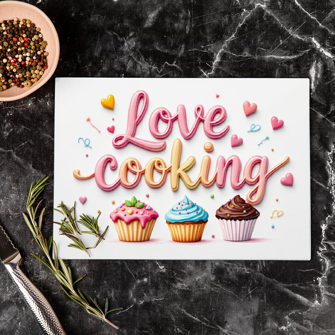 Colorful Cupcakes Trio chopping board