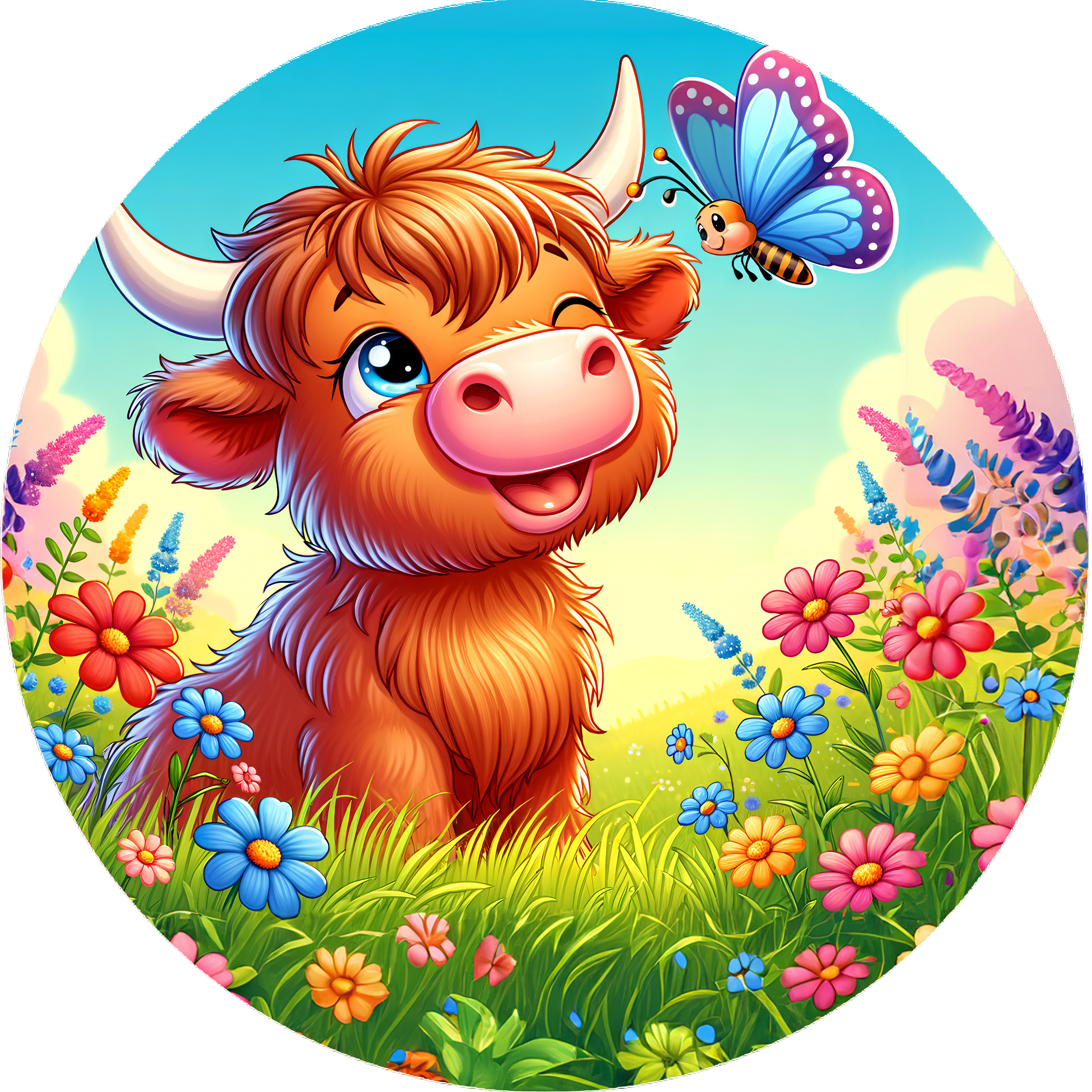 Highland Cow Wall Clock