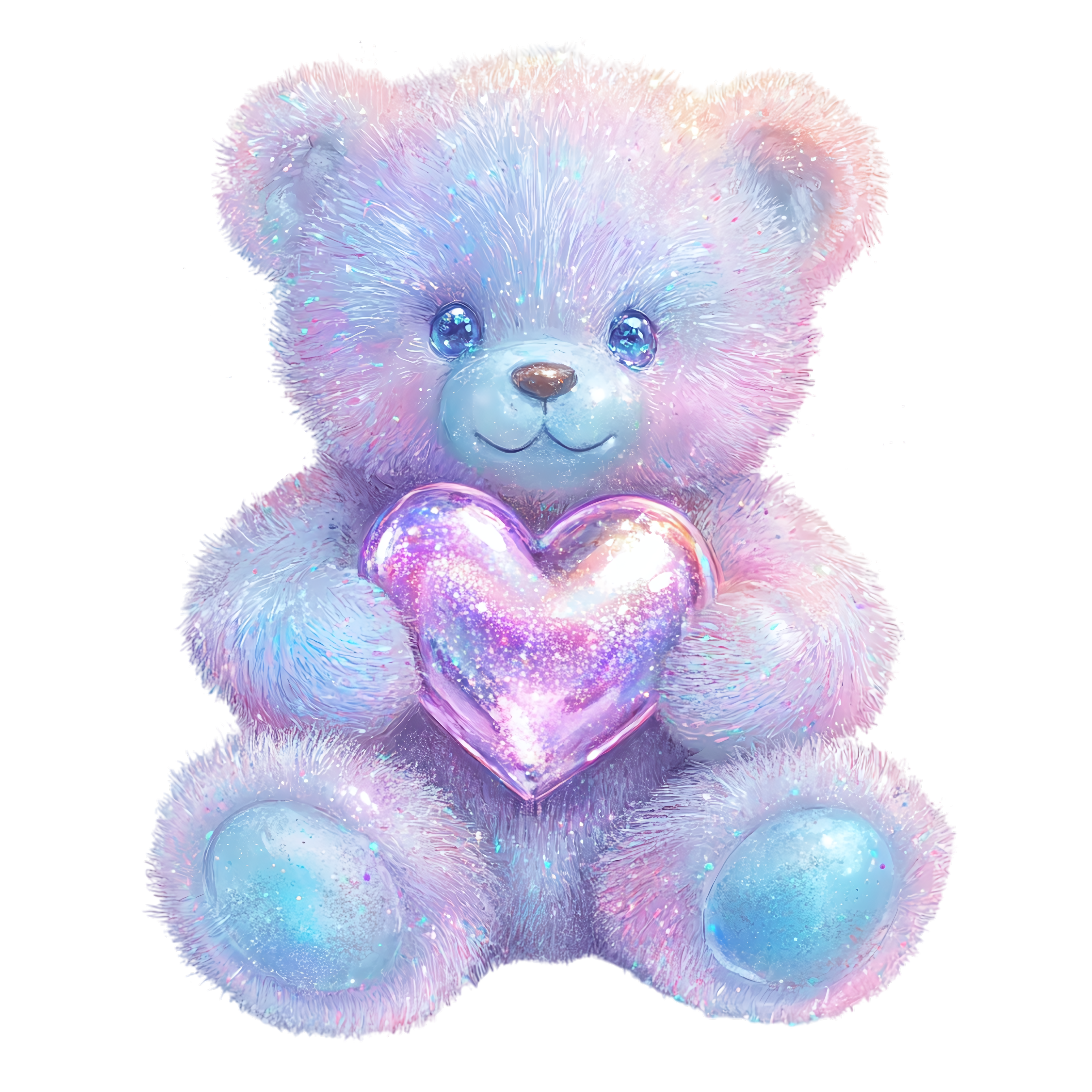 Cute Bear Heart Wall Clock Face