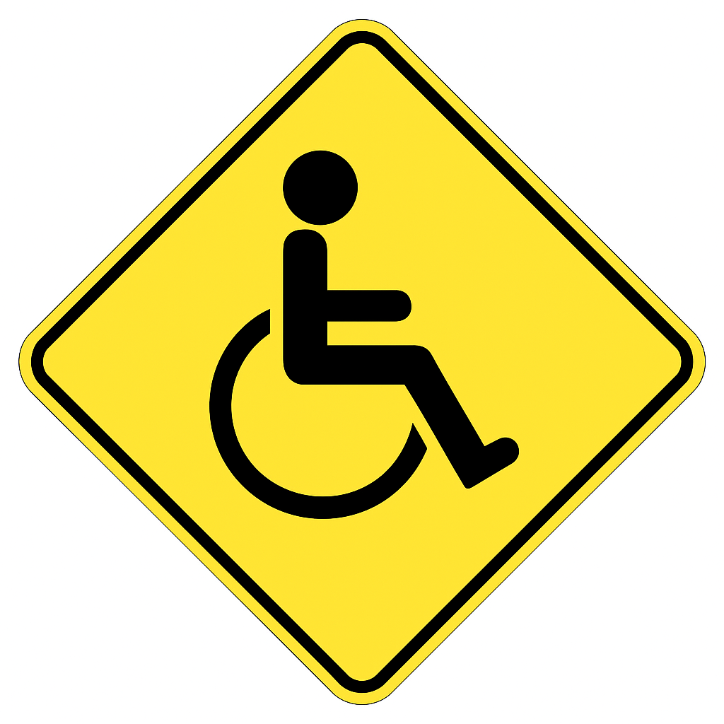 Disabled Person Warning Sign