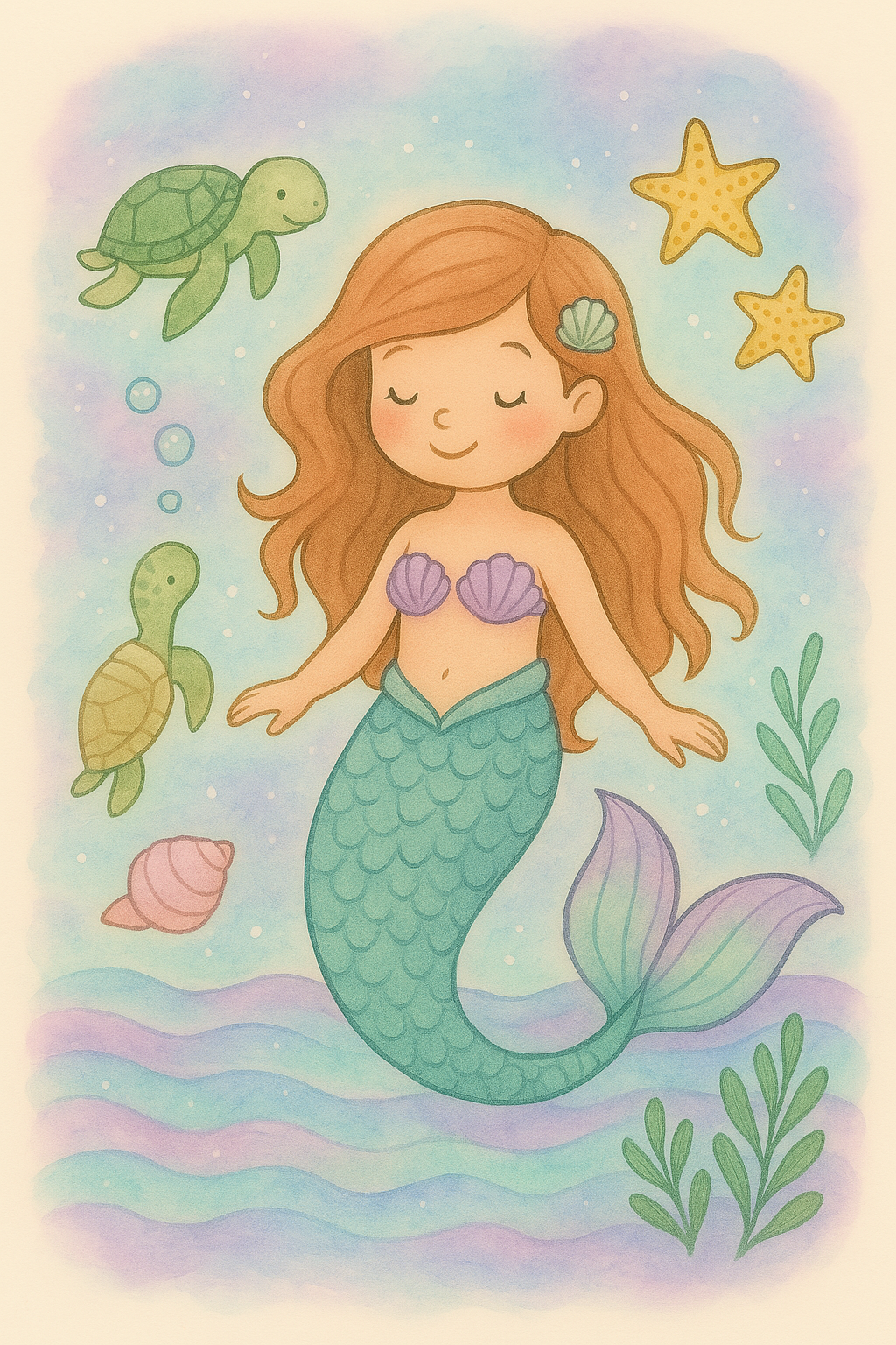 Cute Mermaid Wall Art