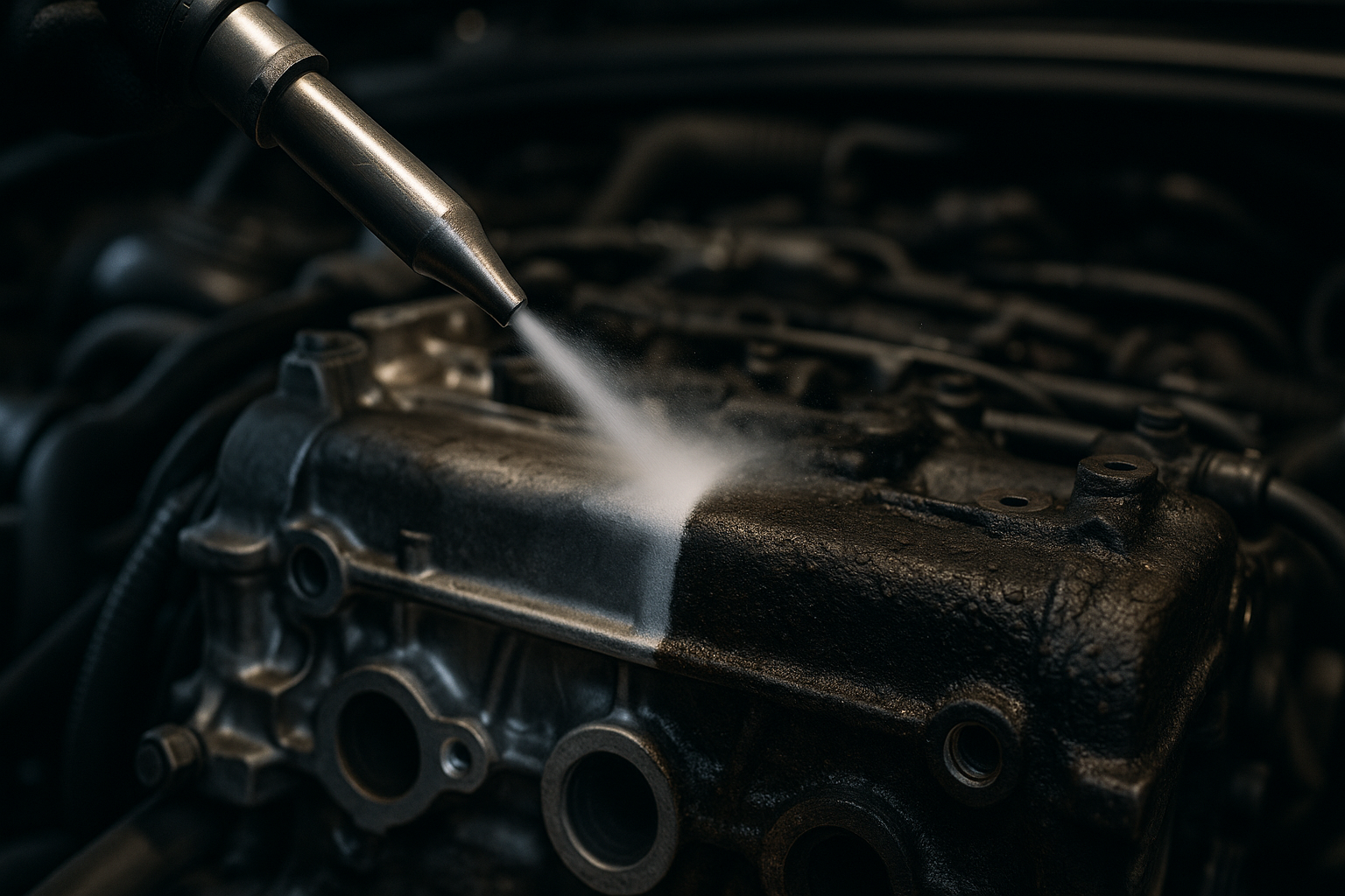 Motorraumreinigung mit Trockeneis