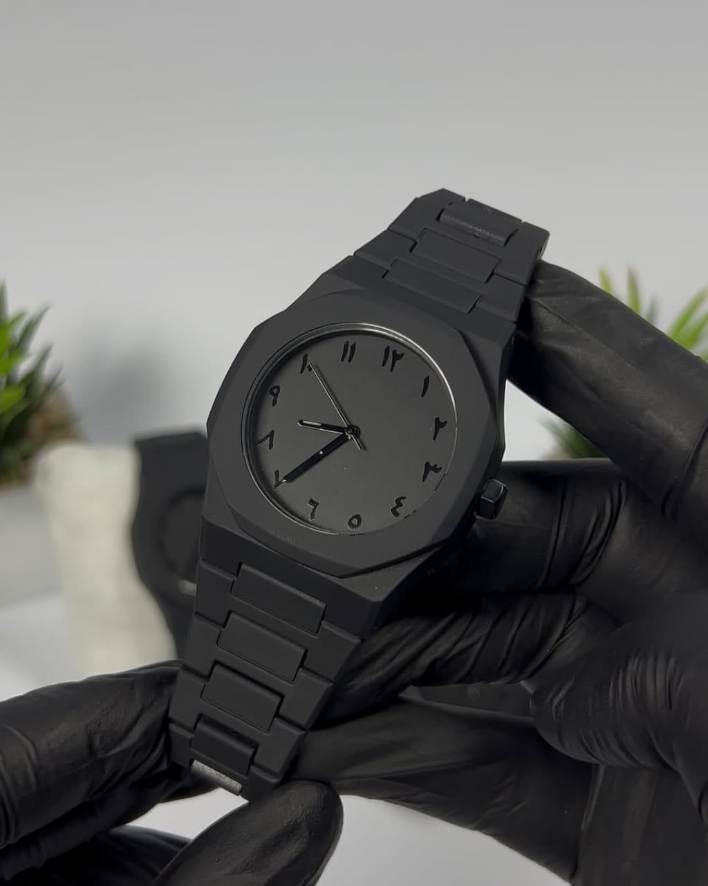 Matte Black Arabic Numeral Watch