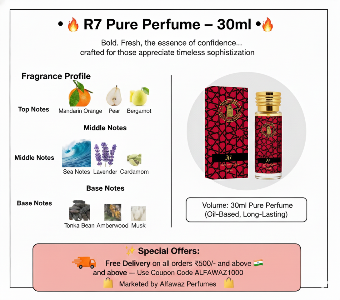 R7 Pure Perfume – 30ml by Al Haramain Perfumes