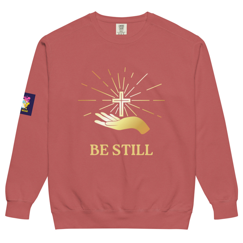 Inspirational "Be Still" Unisex Style Garment-Dyed Sweatshirt