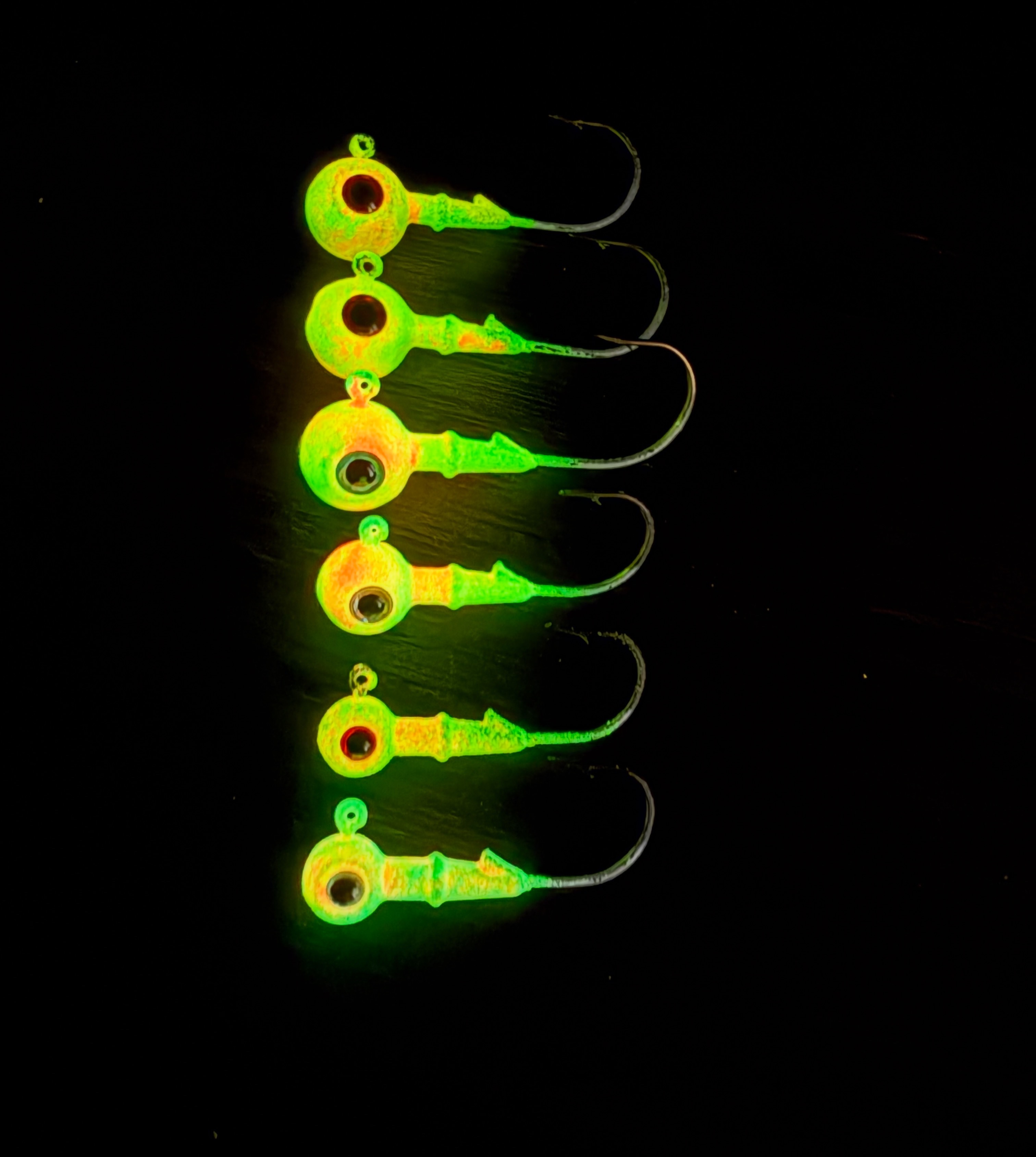 B&B GLow Round Eye Jig Heads