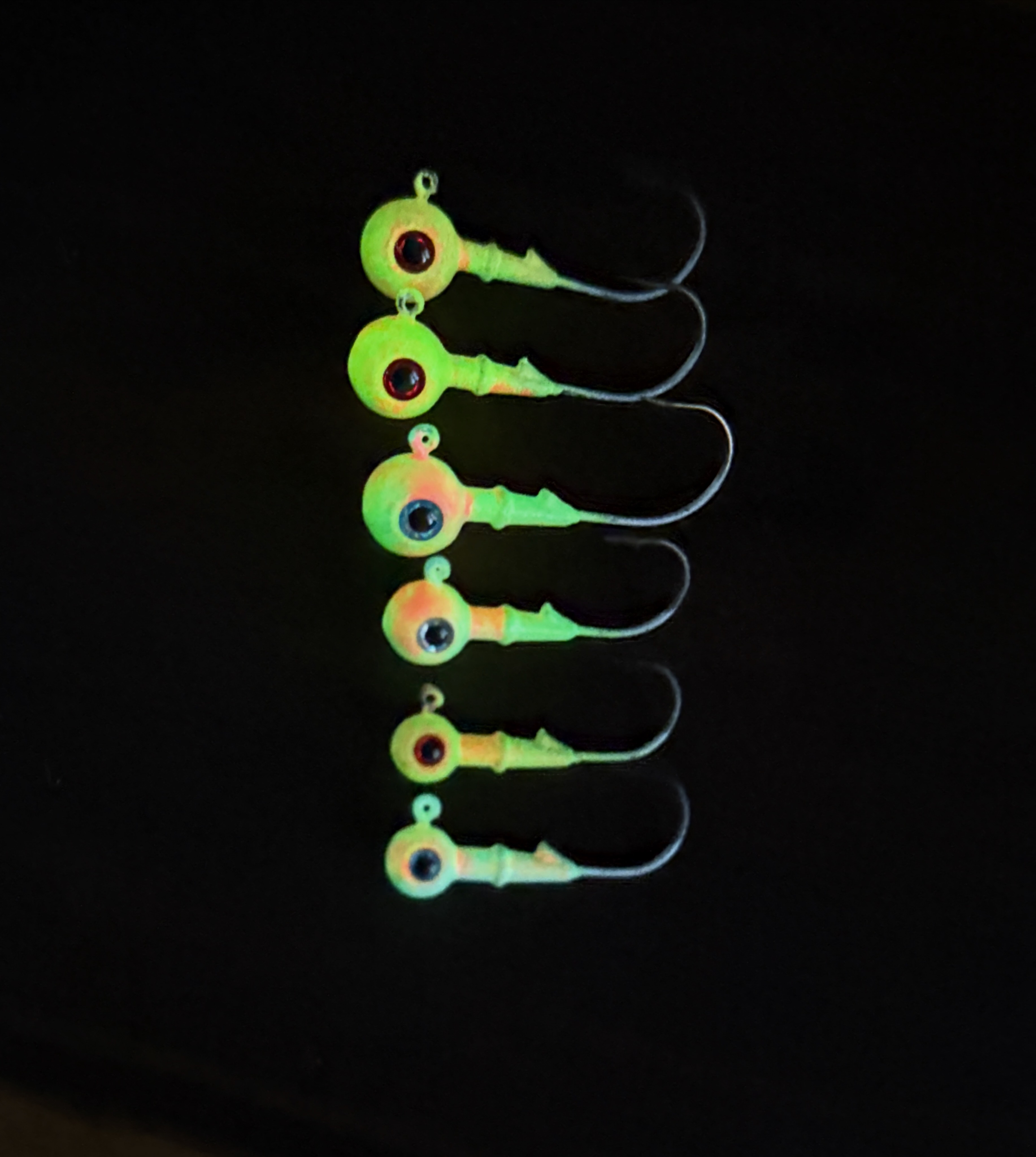 B&B GLow Round Eye Jig Heads