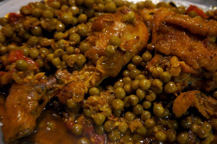 Poulet aux petits pois