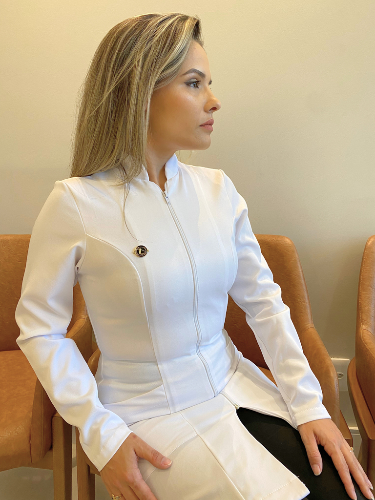 Jaleco profissional feminino branco