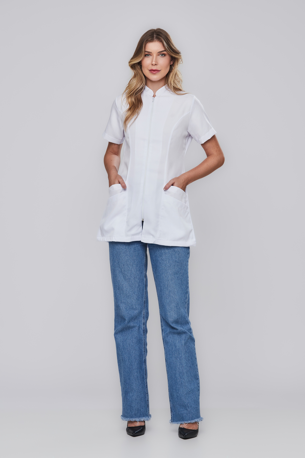 Jaleco feminino branco