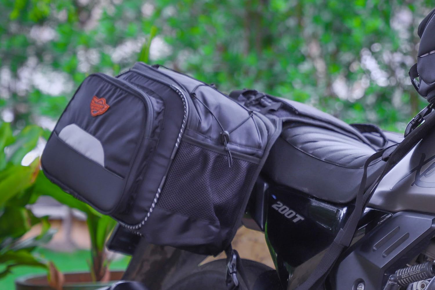 GUARDIANGEARS Mustang 50Ltrs Saddlebags with Waterproof Rain Cover for All Motorcycles with a Straight Exhaust. from 100CC to 1000CC