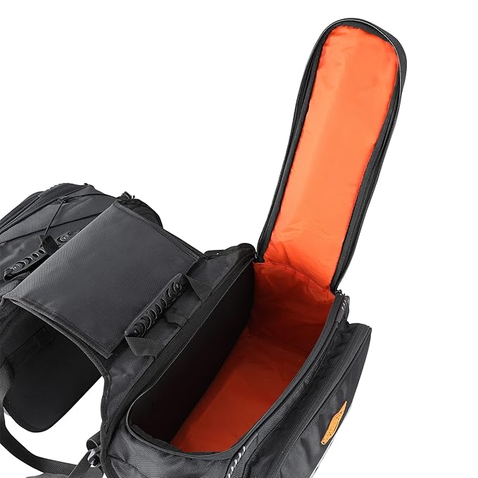 GUARDIANGEARS Mustang 50Ltrs Saddlebags with Waterproof Rain Cover for All Motorcycles with a Straight Exhaust. from 100CC to 1000CC