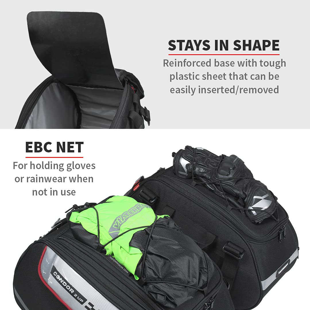 ViaTerra Condor 2UP Waterproof Saddlebag (64 LTR) |Compatible with All Bikes with Saddle Stay for Motorcycle
