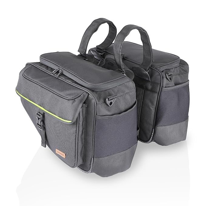 GUARDIANGEARS Sidekick Sports 50Ltrs Saddlebags with Waterproof rain Covers for All Motorcycles with a Saddle Stay Installed