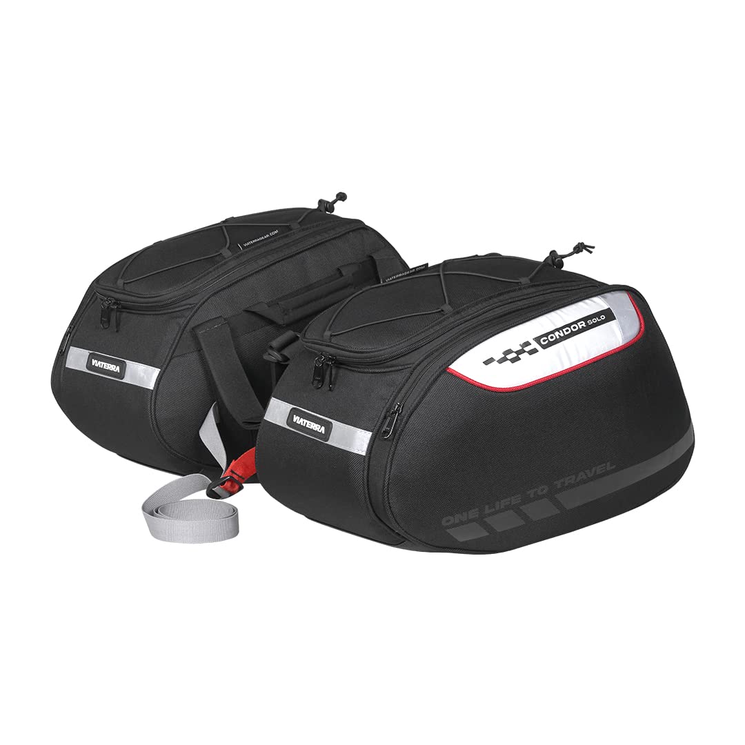 ViaTerra Fabric Condor Solo Waterproof Motorcycle Saddle Bag - Ultimate Bike Riding Accessories & Luggage Solution With Durable Bike Side Bags