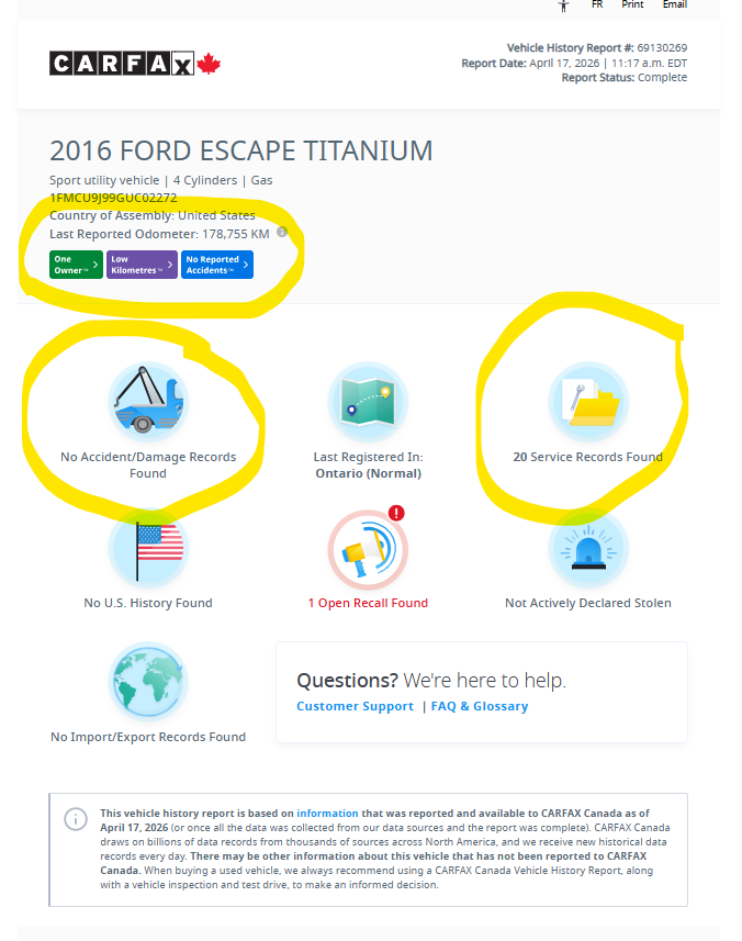 2016 Ford 2016 Ford Escape Titanium | 1-Owner | 20 Service Records