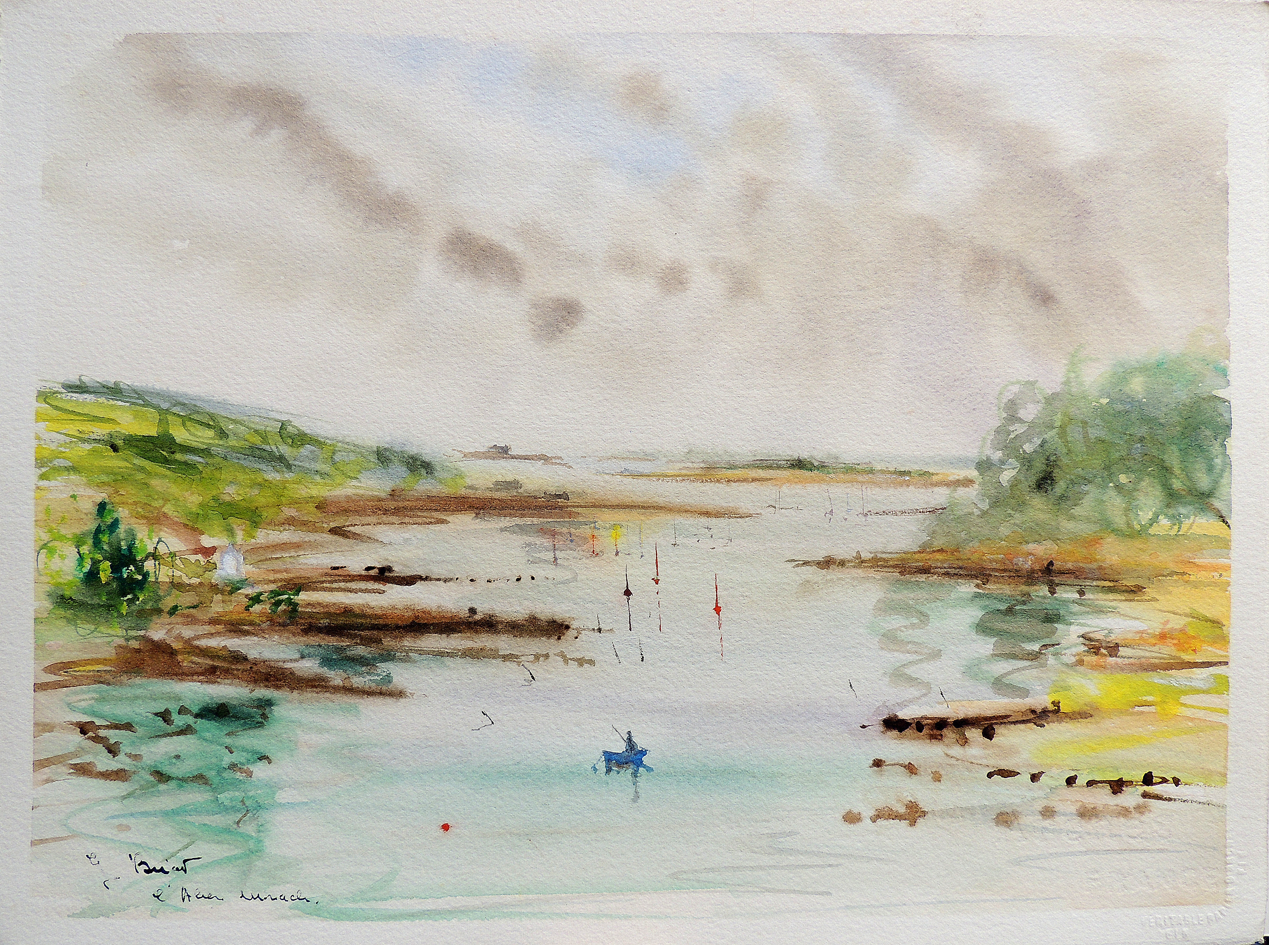 Aquarelle de paysage côtier