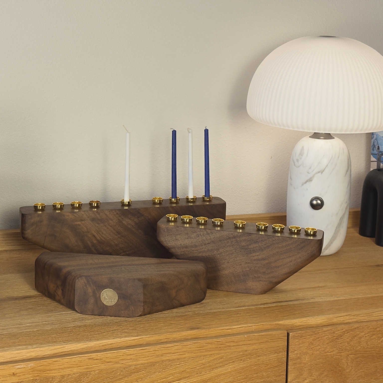 Oregon walnut menorah