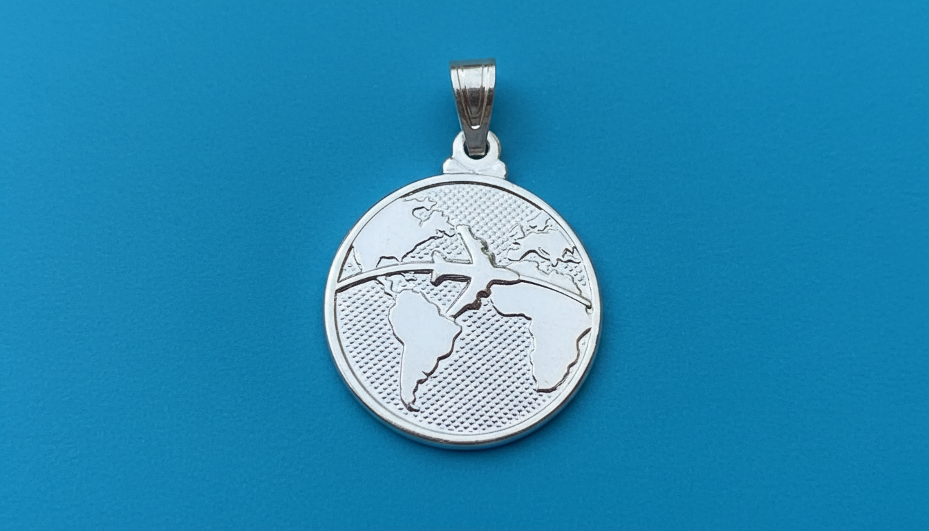 Pingente Mundo com avião