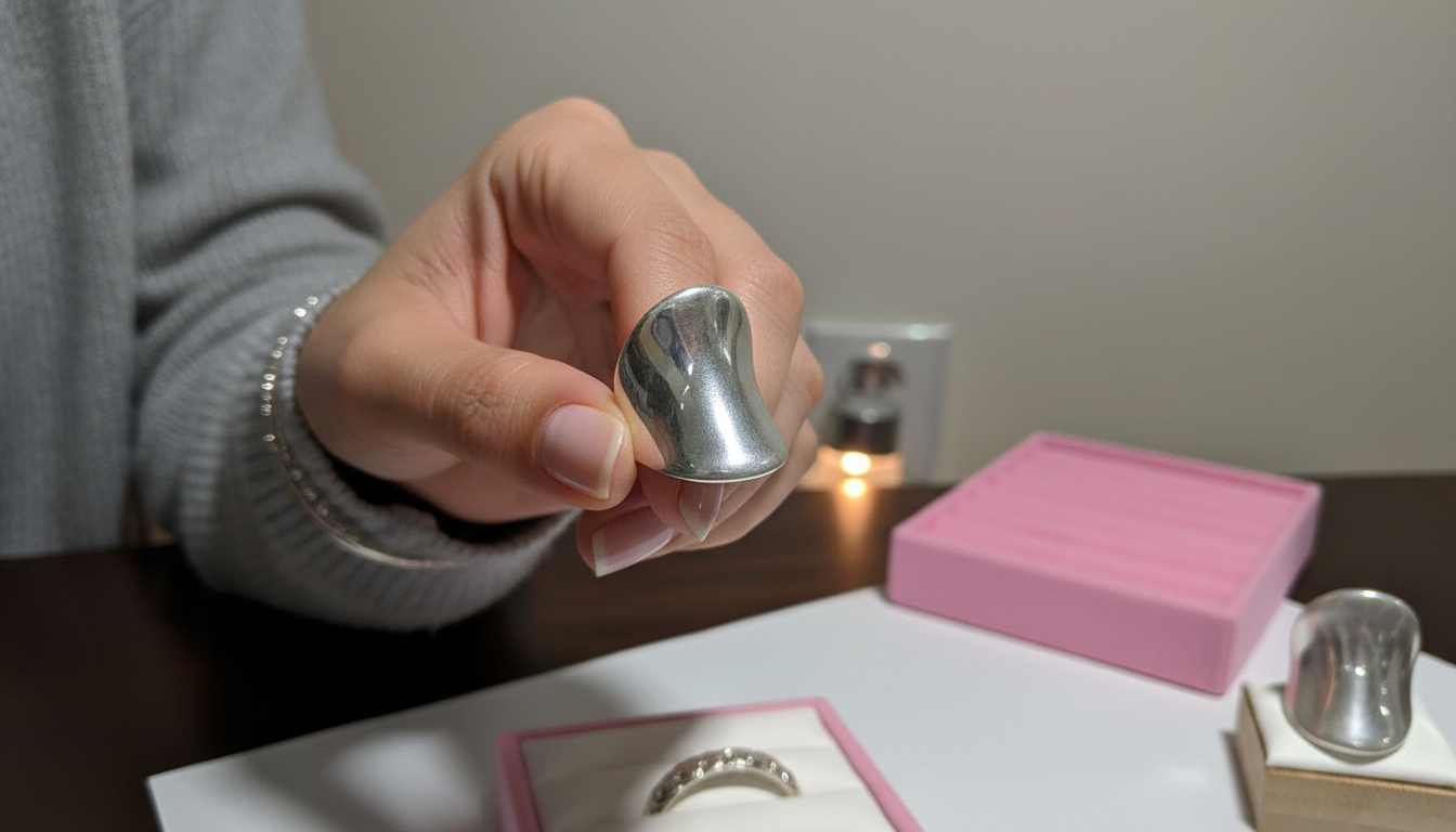 Anel de prata eletroformação moderno