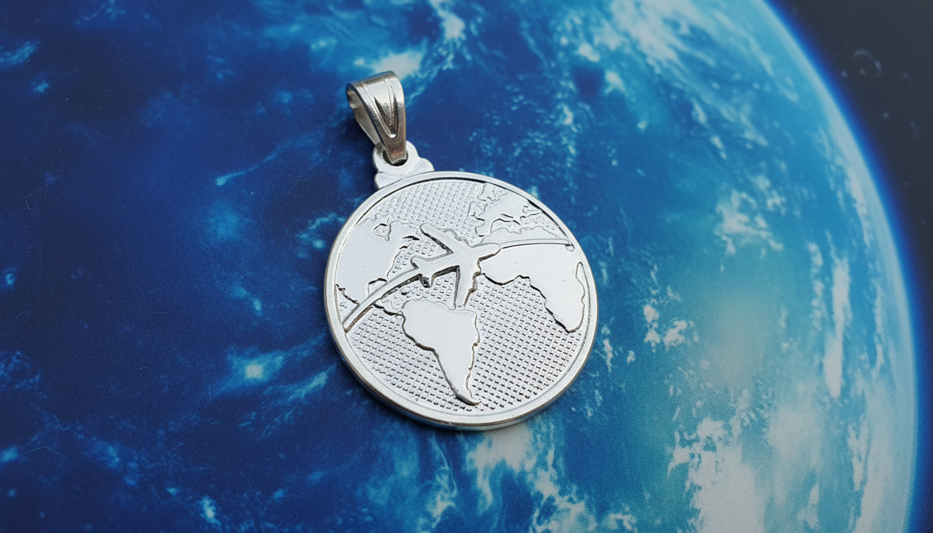 Pingente Mundo com avião