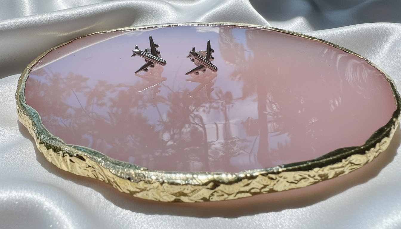 Brincos de avião de prata